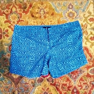 Blue Tribal Print Shorts